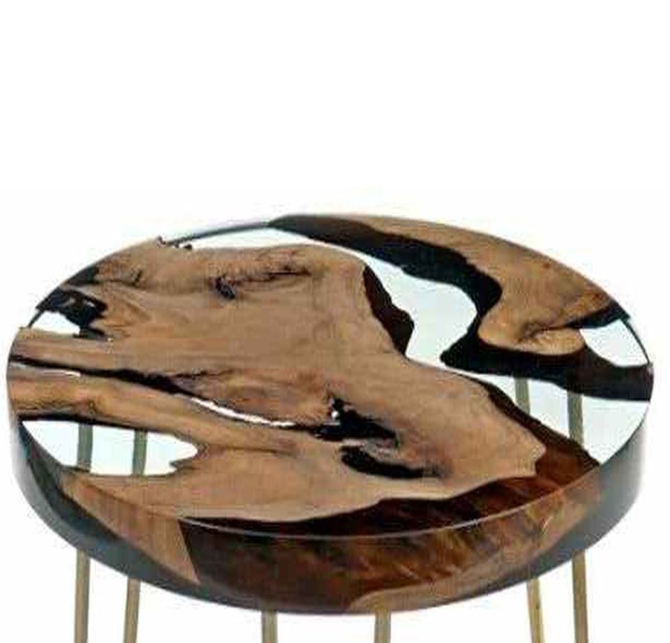 Modern Customisable Live Edge Solid Wood & Epoxy Resin Coffee Table with Hairpin Legs - Image 3