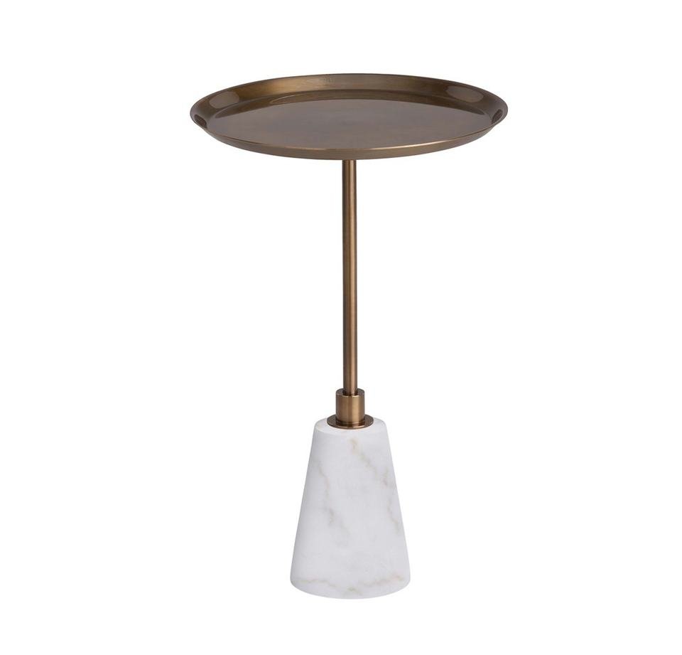 New Arrival Luxury Furniture Natural White Marble Golden Top Plate Side Table. Tea & Coffee Table for Living RoomR - Image 6