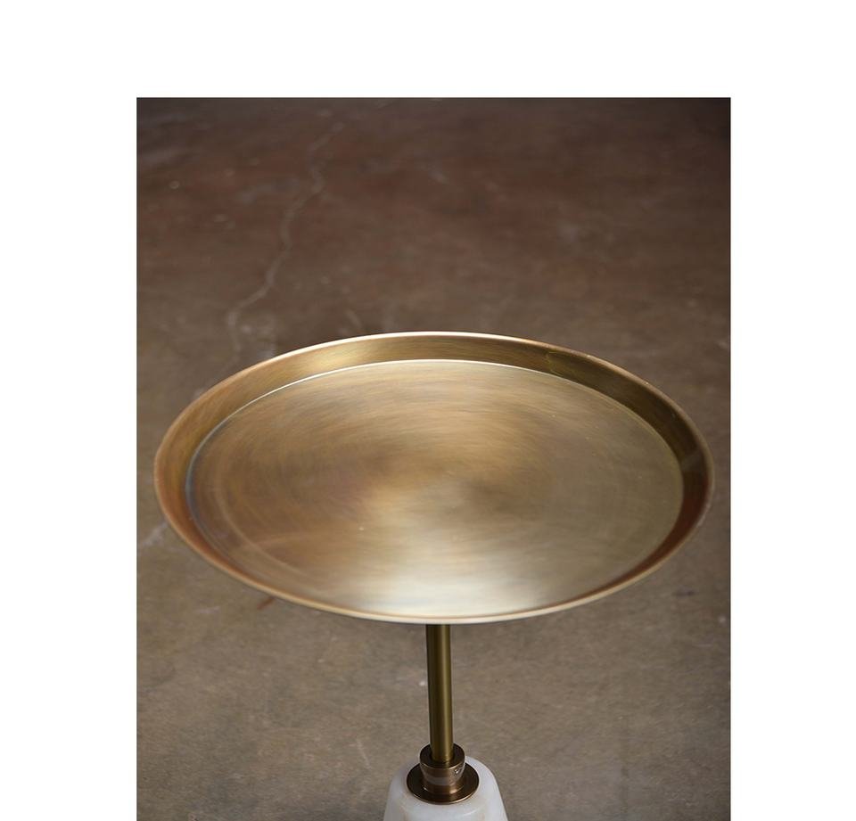 New Arrival Luxury Furniture Natural White Marble Golden Top Plate Side Table. Tea & Coffee Table for Living RoomR - Image 4