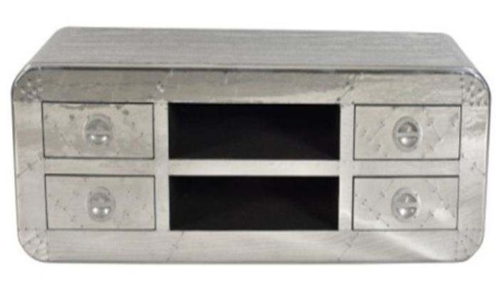 Luxury Industrial Aviator Metal & Wood TV Stand - Image 2