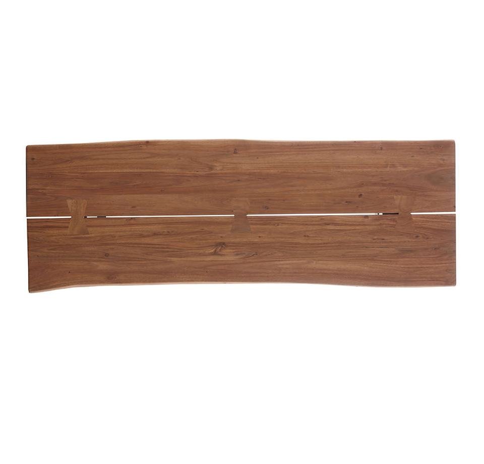 Modern Classic Live Edge Solid Wood Dining Table with Iron Legs - Image 2