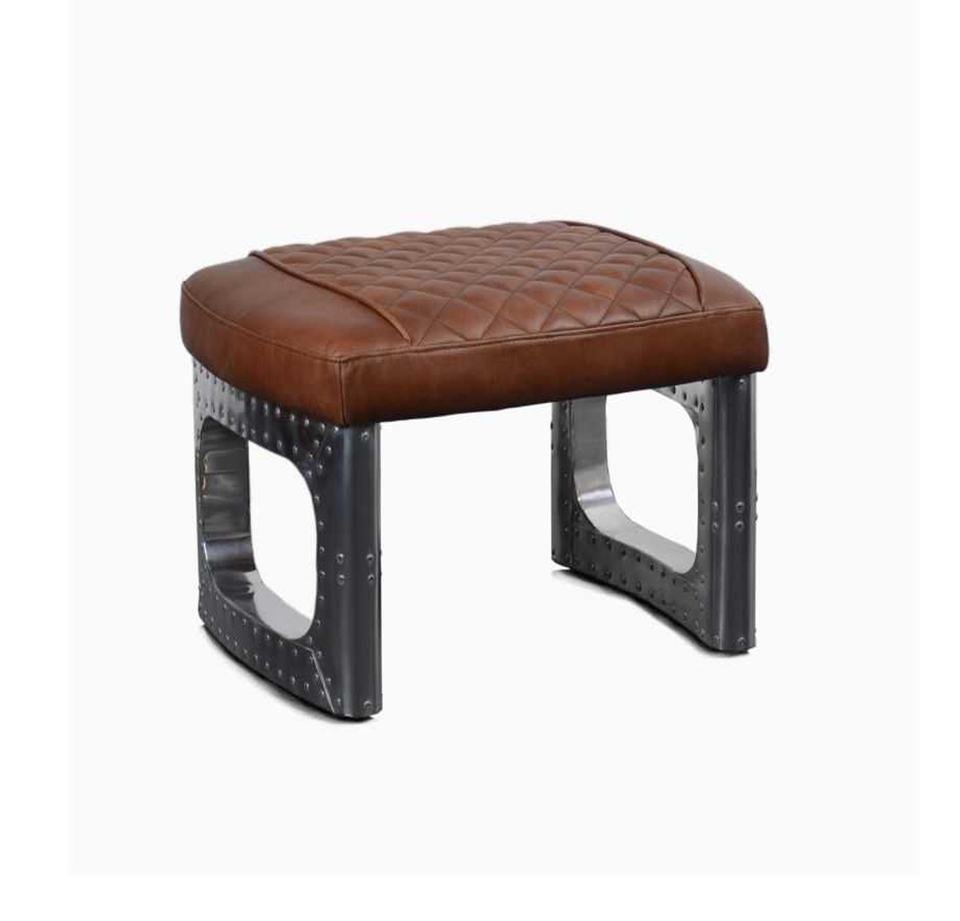 Luxury PU Leather & Aluminium Aviator Aircraft Stool - Image 4