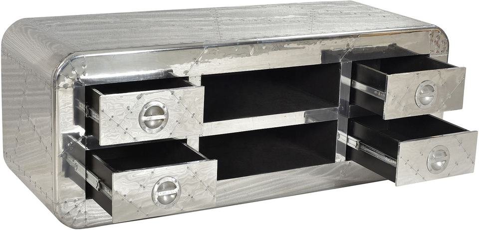 Luxury Industrial Aviator Metal & Wood TV Stand - Image 3