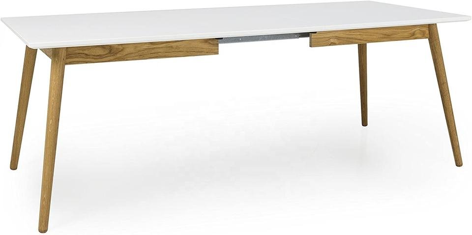 Wholesale New Modern Design Natural White Marble Dining Table With Solid Wooden Leg Natural FinishRestaurant & Cafe Dining Table - Image 4