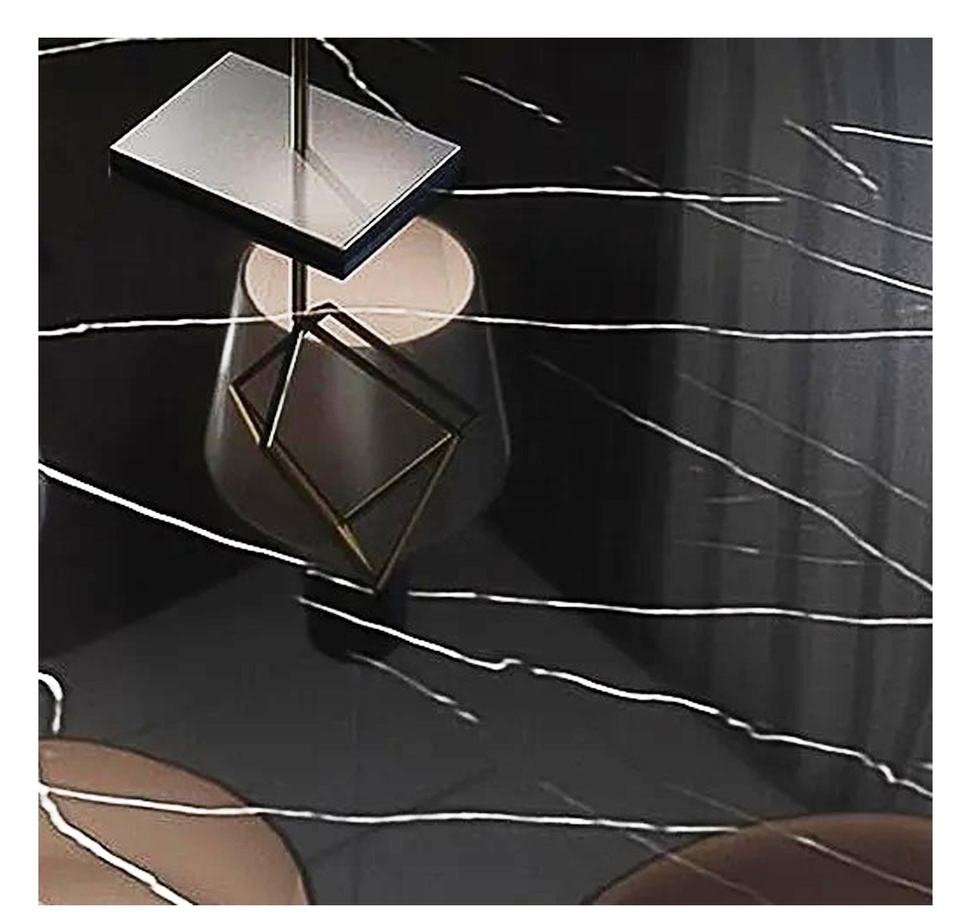 High-End Natural Black Marquino Marble Dining Table - Image 5