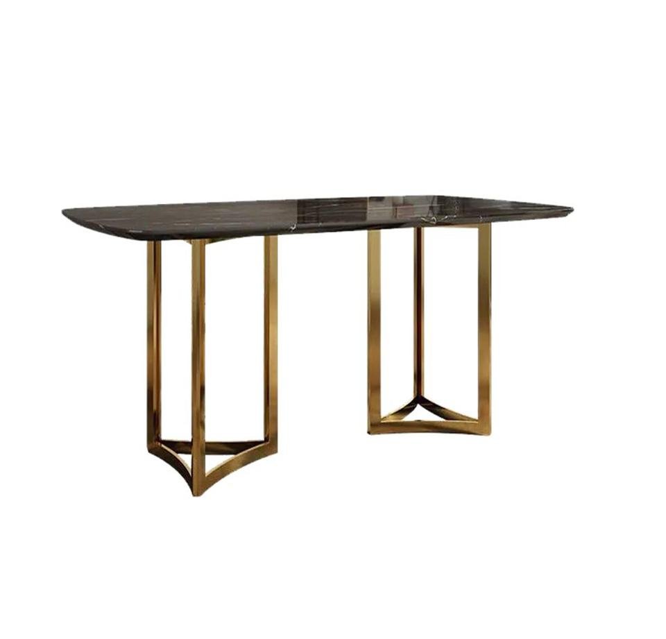 High End Furniture Modern Design Natural Black Marquino Marble Dining Table with Golden Iron Leg Restaurant & Cafe Dining Table - Image 6