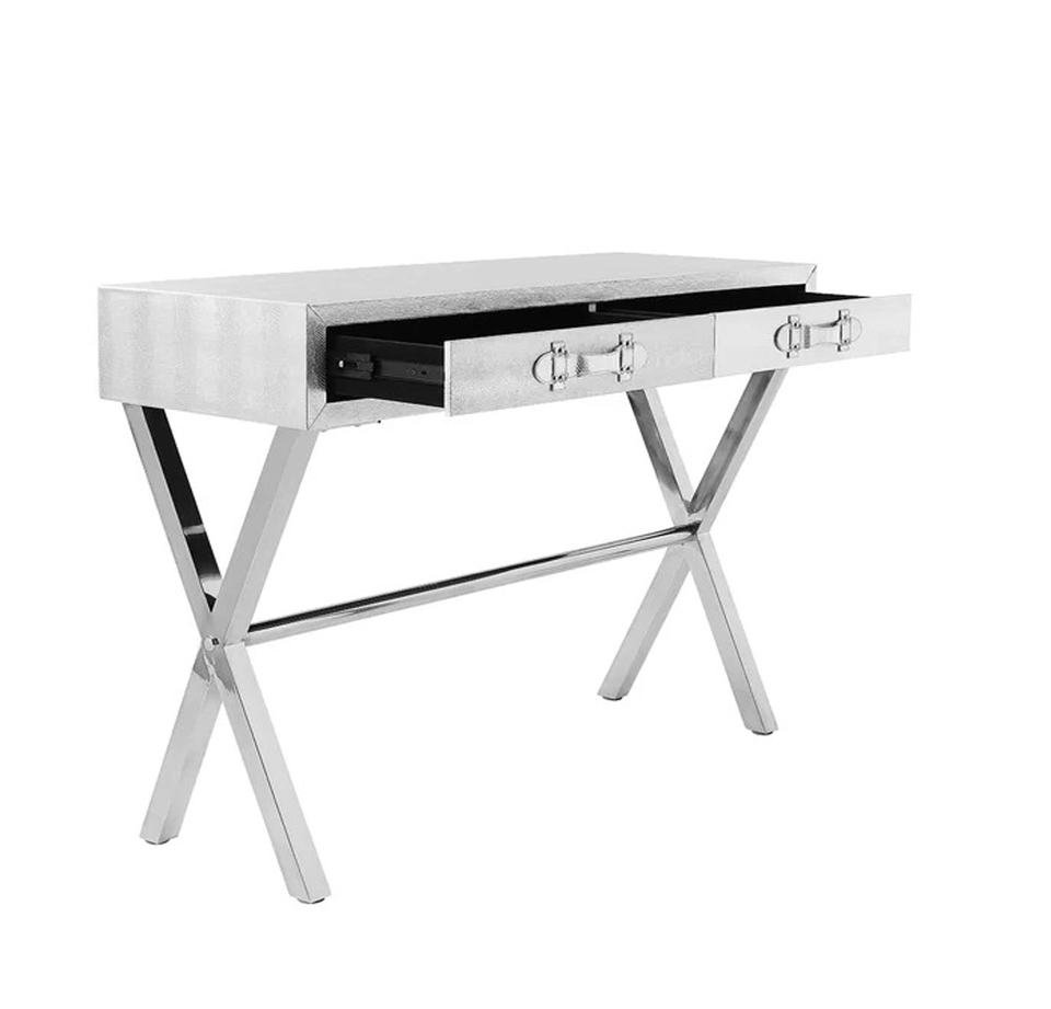 Industrial Aviator Aluminium Console Table with Drawers