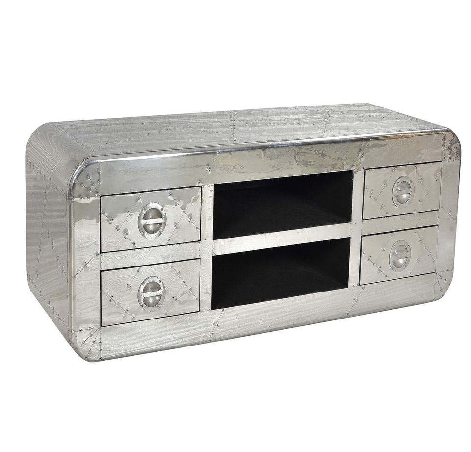 Luxury Industrial Aviator Metal & Wood TV Stand - Image 7