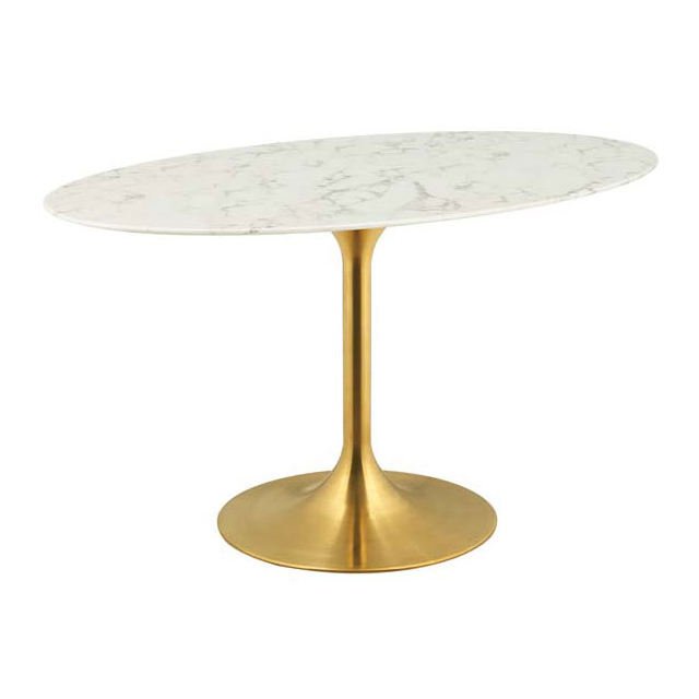 Luxury Furniture Design Modern Natural White Marble Top & Iron Base Dining Table for Dining Room Restaurant & Cafe Dining Table