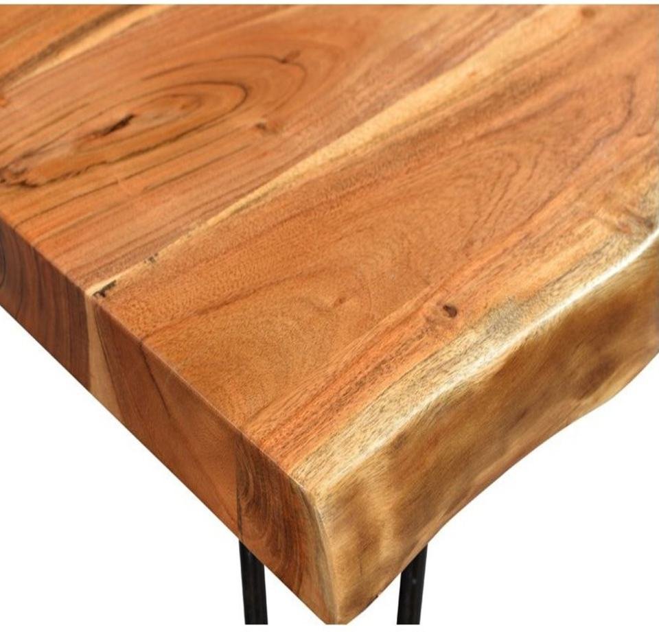 Modern Solid Wood Side Table with Hairpin Iron Legs – Live Edge Coffee Table - Image 3