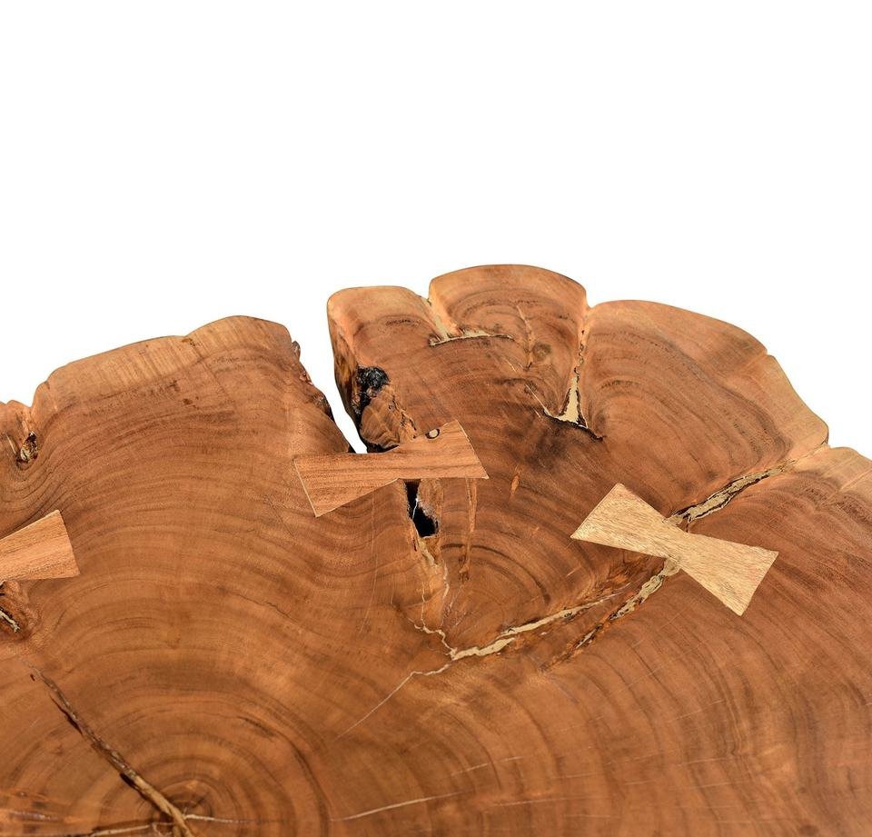Antique Live Edge Solid Acacia Wooden Coffee Table – Modern Tea Table - Image 3