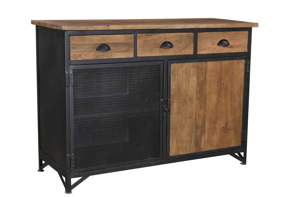 Industrial Solid Wood & Iron Sideboard – Modern Living Room Cabinet - Image 4