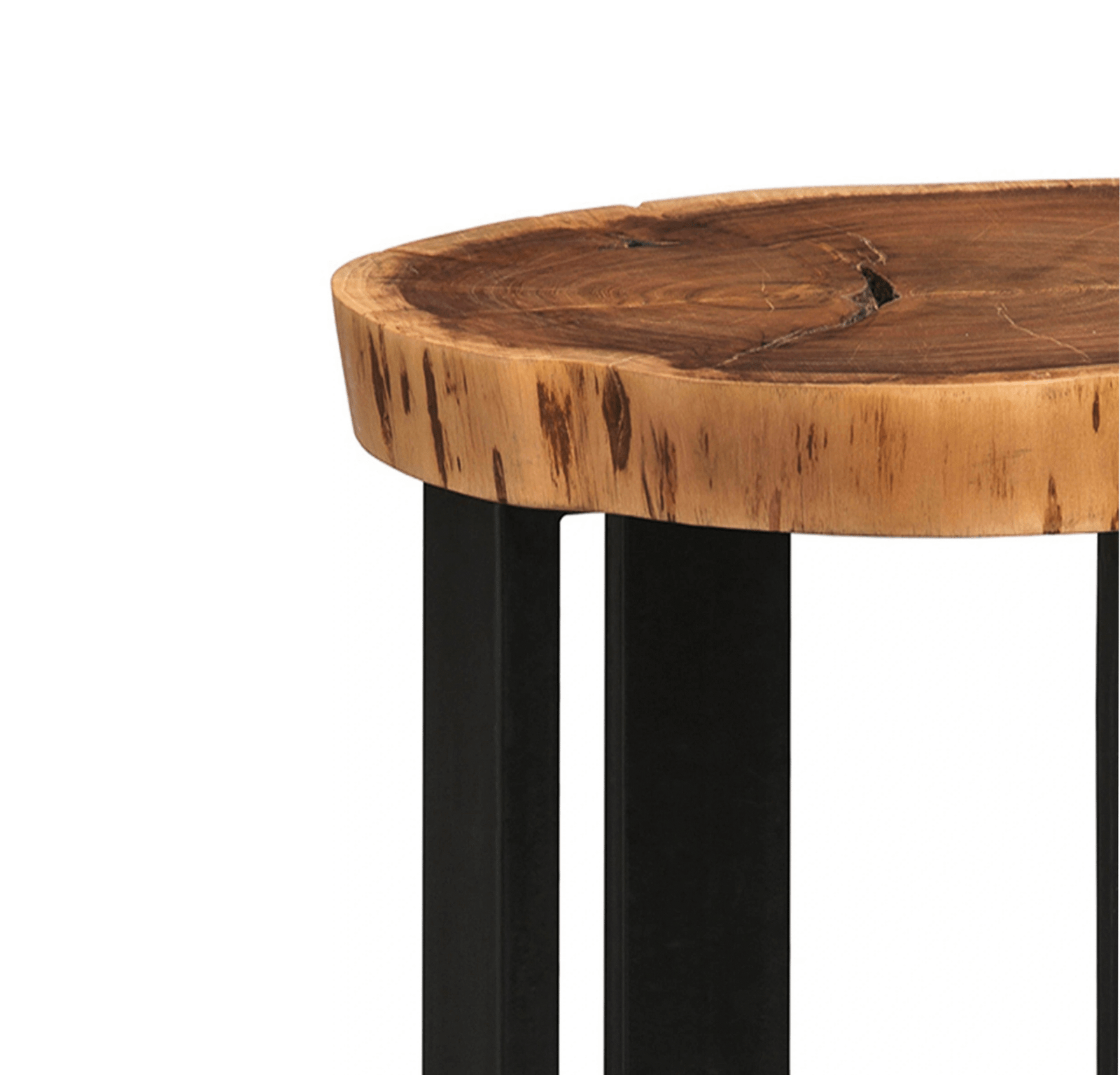 Latest Design Solid Acacia Wood Natural Live Edge Round End Table, Side Table, Sofa Table, Coffee Table in Natural Finish - Image 3